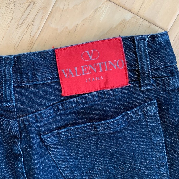 Valentino Vtg Jeans High Rise Straight Leg Y2K Retro 90s Designer Logo Size 4? - Picture 6 of 15
